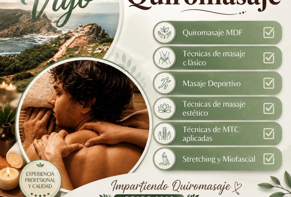 una oportunidad única para formarte como masajista profesional en Vigo Si buscas un curso en Vigo de quiromasaje que combine calidad, acreditación, práctica real y oportunidades laborales